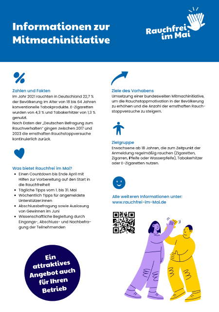 Informationsblatt für Betriebe, Kliniken, Unternehmen oder andere Institutionen